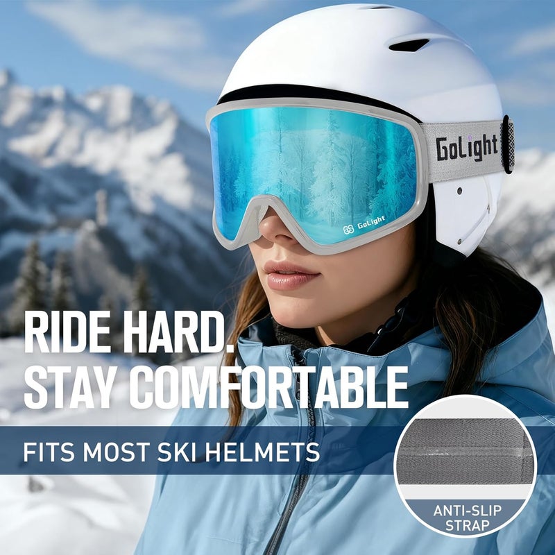 Golight Polarized Anti-Glare Ski Goggles XL OTG – Anti-Fog Double Lens, UV400, Triple-Foam, Anti-Slip Strap for Men & Women - Image 2